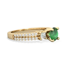 Emerald Classic 6Mm Round Engagement 14K Yellow Gold ring R26436RD