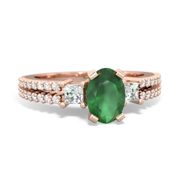 Emerald Classic 7X5mm Oval Engagement 14K Rose Gold ring R26437VL