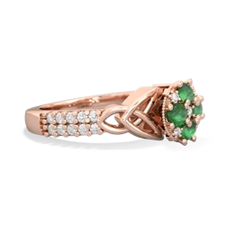 Emerald Celtic Knot Engagement 14K Rose Gold ring R26443RD