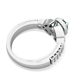 Thumbnail for Emerald Celtic Knot Halo 14K White Gold ring R26445RH - front view