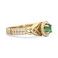 Thumbnail for Emerald Celtic Knot Halo 14K Yellow Gold ring R26445RH - hand 1 view