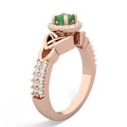 Emerald Celtic Knot Halo 14K Rose Gold ring R26445RH