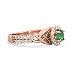 Emerald Celtic Knot Halo 14K Rose Gold ring R26445RH