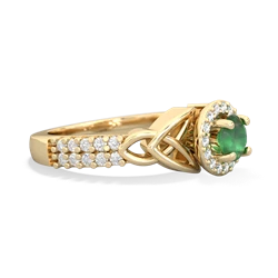 Emerald Celtic Knot Halo 14K Yellow Gold ring R26445RH