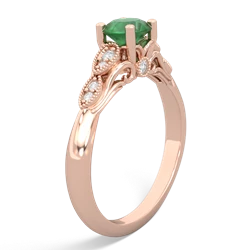 Thumbnail for Emerald Antique Elegance 14K Rose Gold ring R3100 - side view