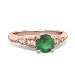 Thumbnail for Emerald Antique Elegance 14K Rose Gold ring R3100 - top view