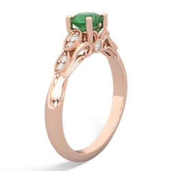 Emerald Antique Elegance 14K Rose Gold ring R3100