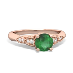 Emerald Antique Elegance 14K Rose Gold ring R3100