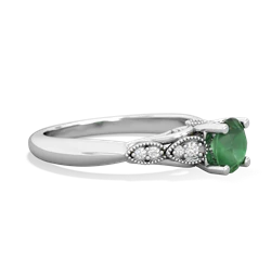 Emerald Antique Elegance 14K White Gold ring R3100