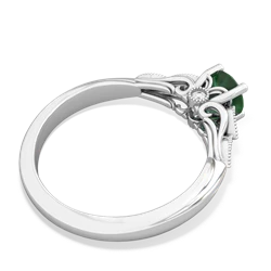 Emerald Antique Elegance 14K White Gold ring R3100