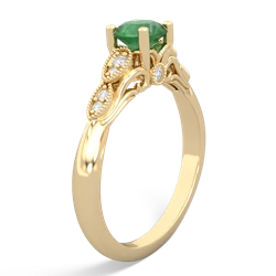 Emerald Antique Elegance 14K Yellow Gold ring R3100