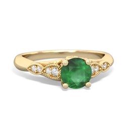 Emerald Antique Elegance 14K Yellow Gold ring R3100