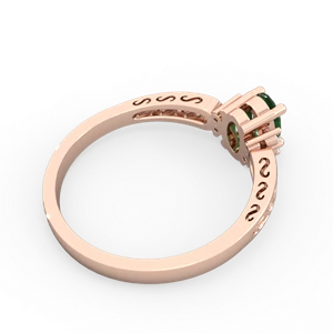 Emerald Filligree Scroll Oval 14K Rose Gold ring R0812