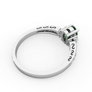 Emerald Filligree Scroll Oval 14K White Gold ring R0812