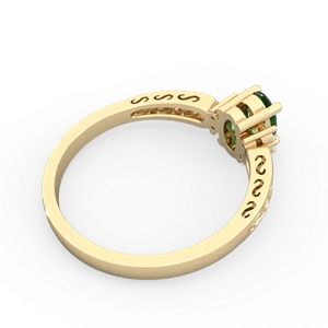 Emerald Filligree Scroll Oval 14K Yellow Gold ring R0812