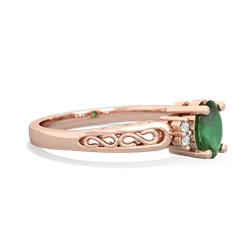 Emerald Filligree Scroll Oval 14K Rose Gold ring R0812