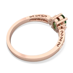 Emerald Filligree Scroll Oval 14K Rose Gold ring R0812