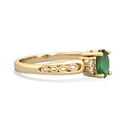 Emerald Filligree Scroll Oval 14K Yellow Gold ring R0812