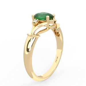 Emerald Precious Pear 14K Yellow Gold ring R0826