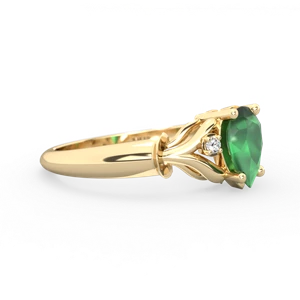 Emerald Precious Pear 14K Yellow Gold ring R0826