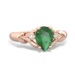 Emerald Precious Pear 14K Rose Gold ring R0826