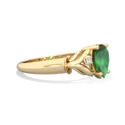 Emerald Precious Pear 14K Yellow Gold ring R0826