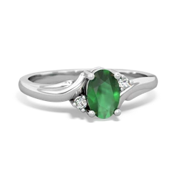 Emerald Elegant Swirl 14K White Gold ring R2173