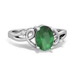 Emerald Swirls 14K White Gold ring R2347