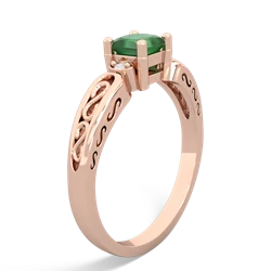 Emerald Filligree Scroll Square 14K Rose Gold ring R2430