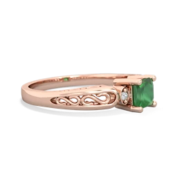 Emerald Filligree Scroll Square 14K Rose Gold ring R2430