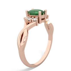 Emerald Victorian Twist 14K Rose Gold ring R2497