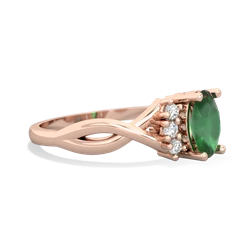 Emerald Victorian Twist 14K Rose Gold ring R2497