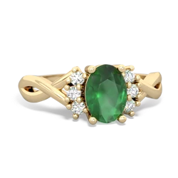 Emerald Victorian Twist 14K Yellow Gold ring R2497