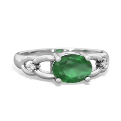 Emerald Links 14K White Gold ring R4032