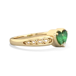 Emerald Filligree 'One Heart' 14K Yellow Gold ring R5070