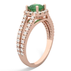 Thumbnail for Emerald Pavã© Halo 14K Rose Gold ring R5490 - side view