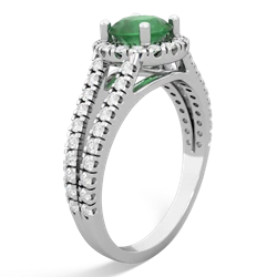 Thumbnail for Emerald Pavã© Halo 14K White Gold ring R5490 - side view