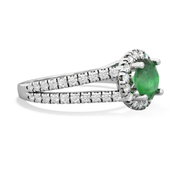 Thumbnail for Emerald Pavã© Halo 14K White Gold ring R5490 - hand 1 view