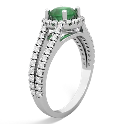 Emerald Pave Halo 14K White Gold ring R5490