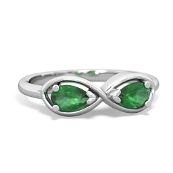 Emerald Infinity 14K White Gold ring R5050