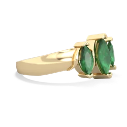 Emerald Three Peeks 14K Yellow Gold ring R2433