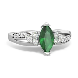 Thumbnail for Emerald Antique Style 14K White Gold ring R2343 - top view