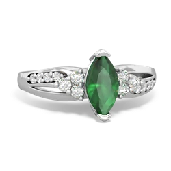 Emerald Royal Marquise 14K White Gold ring R2343