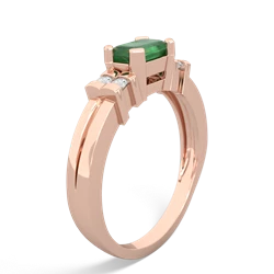 Emerald Art Deco East-West 14K Rose Gold ring R2590