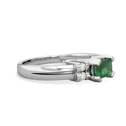 Emerald Art Deco East-West 14K White Gold ring R2590