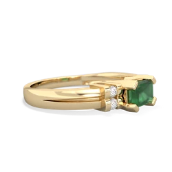 Emerald Art Deco East-West 14K Yellow Gold ring R2590