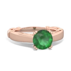 Thumbnail for Emerald Renaissance 14K Rose Gold ring R27806RD - top view