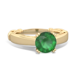 Emerald Renaissance 14K Yellow Gold ring R27806RD