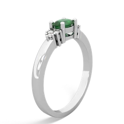 Emerald Simply Elegant East-West 14K White Gold ring R2480