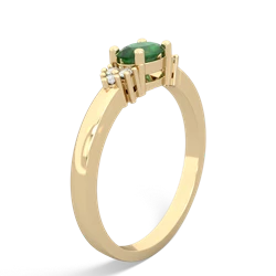 Emerald Simply Elegant East-West 14K Yellow Gold ring R2480